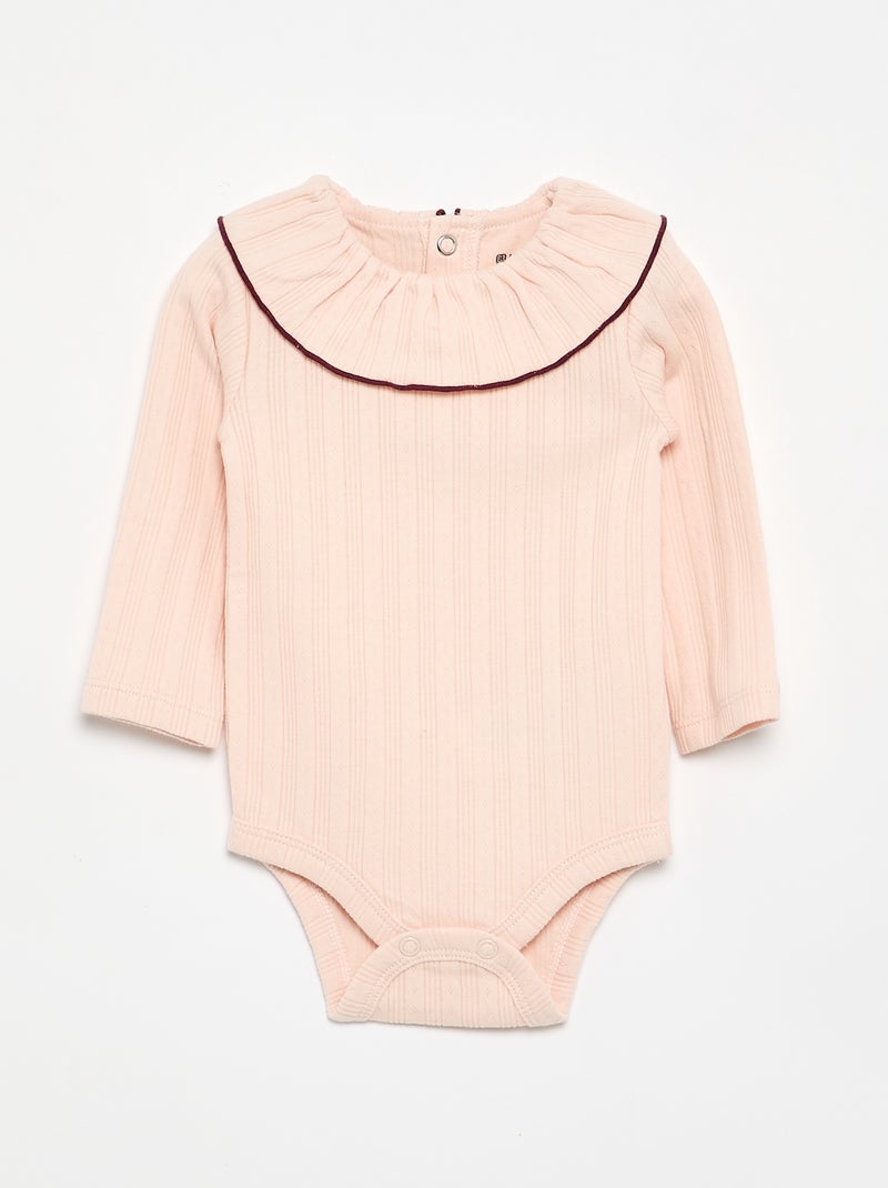 Pack de 2 bodies com gola fantasia Branco - Kiabi