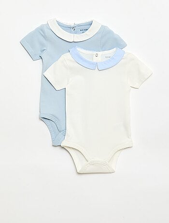 Pack de 2 bodies com gola Peter Pan