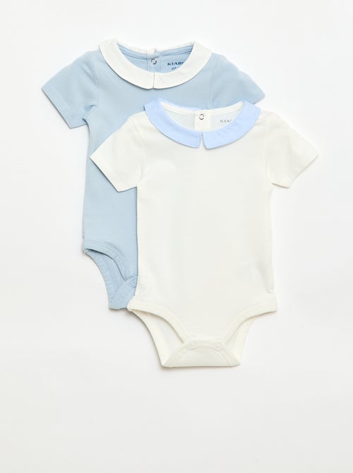 Pack de 2 bodies com gola Peter Pan - Kiabi