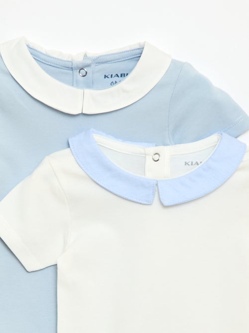 Pack de 2 bodies com gola Peter Pan - Kiabi