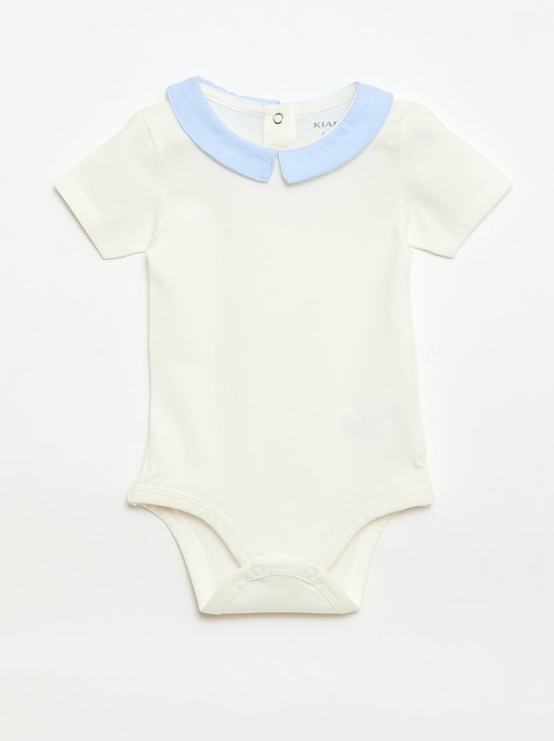 Pack de 2 bodies com gola Peter Pan Azul - Kiabi
