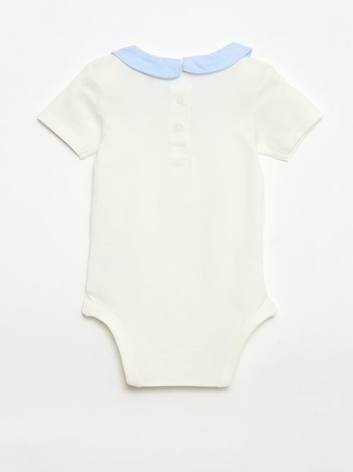 Pack de 2 bodies com gola Peter Pan - Kiabi