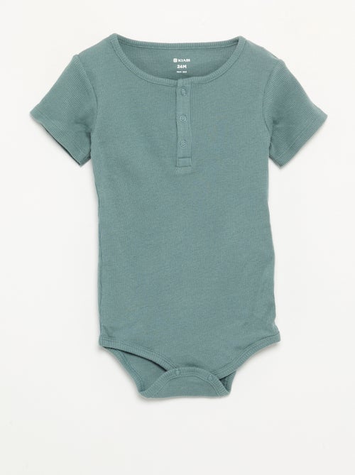 Pack de 2 bodies de gola redonda com molas de pressão - Kiabi Pack de 2 bodies de gola redonda com molas de pressão - Kiabi