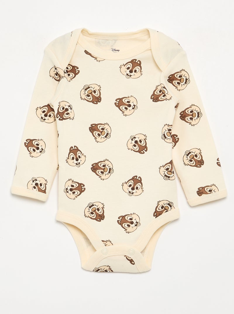 Pack de 2 bodies 'Disney' 'Tico e Teco' Bege - Kiabi