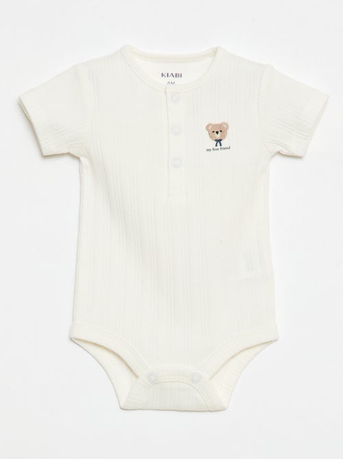 Pack de 2 bodies em malha canelada - Kiabi