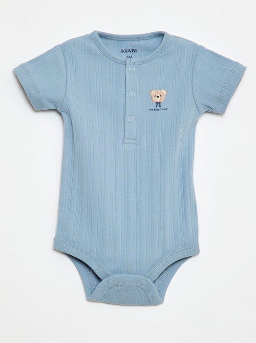 Pack de 2 bodies em malha canelada - Kiabi