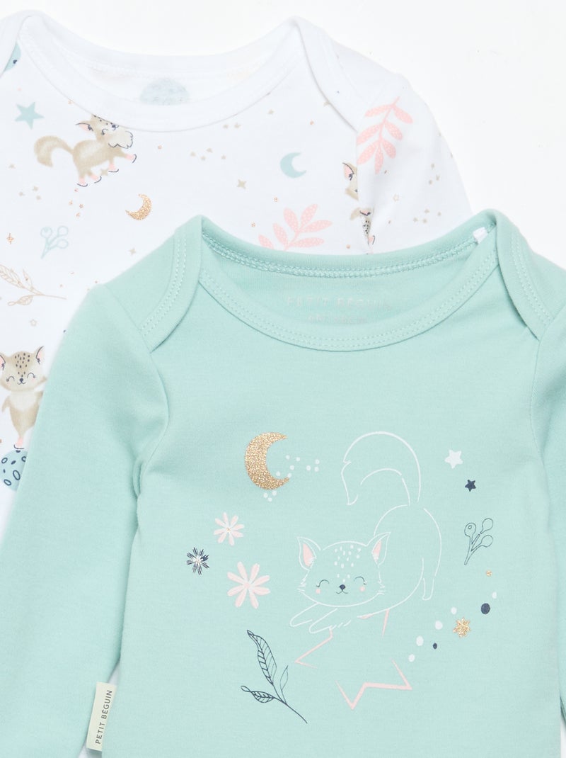 Pack de 2 bodies estampados 'Petit Béguin' Verde - Kiabi