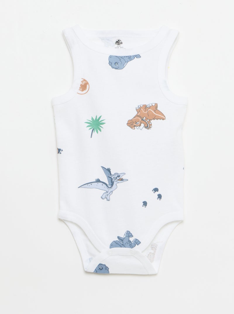 Pack de 2 bodies sem mangas 'Jurassic World' Branco - Kiabi