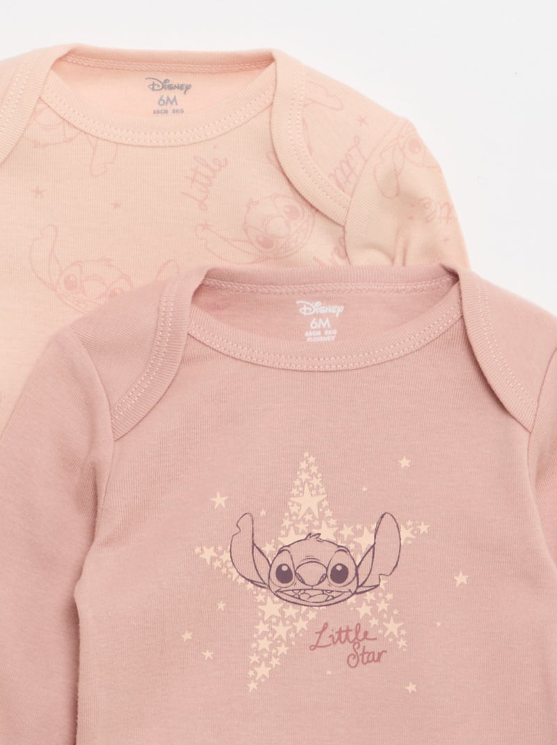 Pack de 2 bodies 'Stitch' 'Disney' Rosa - Kiabi