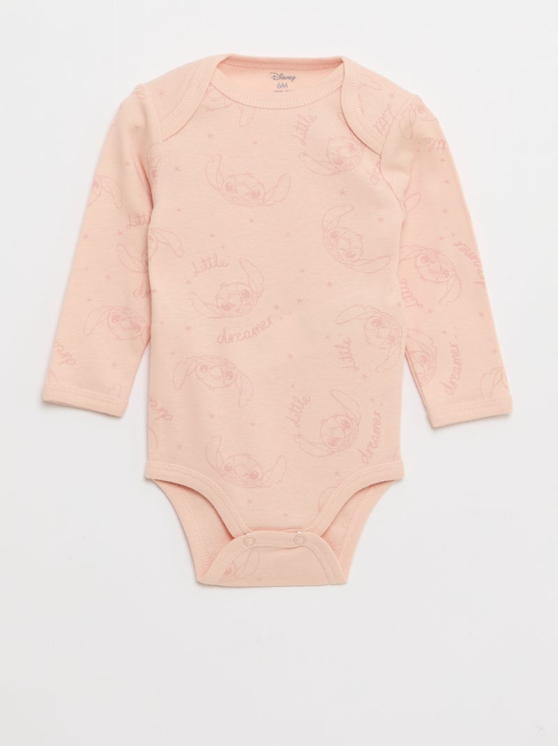Pack de 2 bodies 'Stitch' 'Disney' Rosa - Kiabi