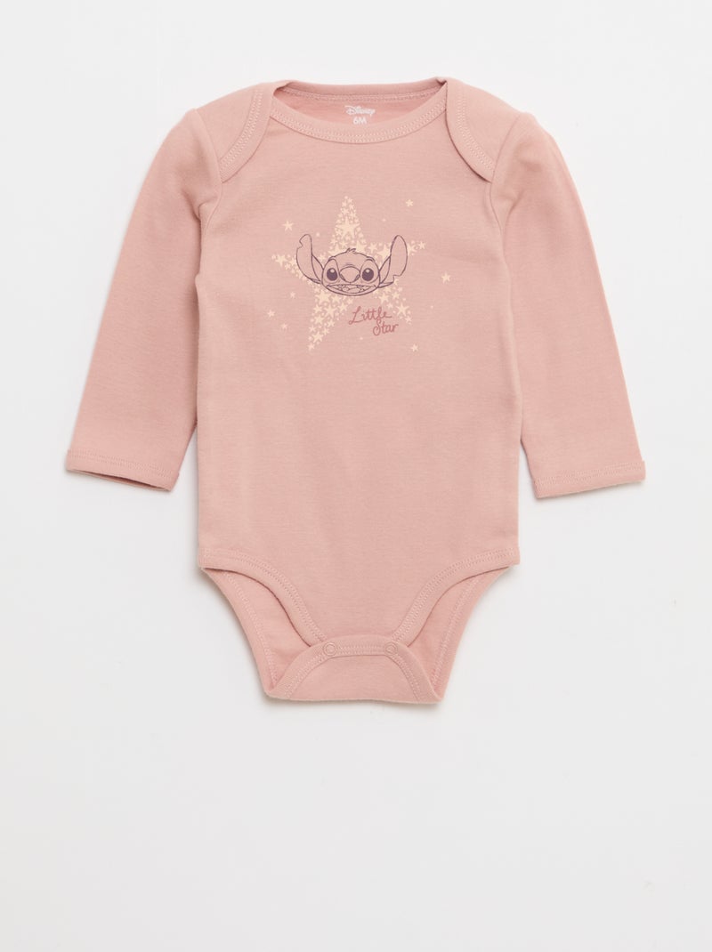 Pack de 2 bodies 'Stitch' 'Disney' Rosa - Kiabi