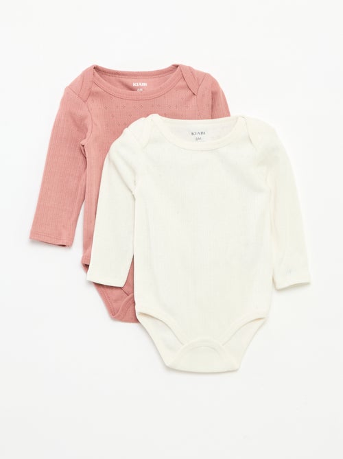 Pack de 2 bodies termorreguladores em malha canelada - Kiabi