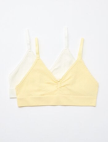 Pack de 2 bralettes em malha com relevo
