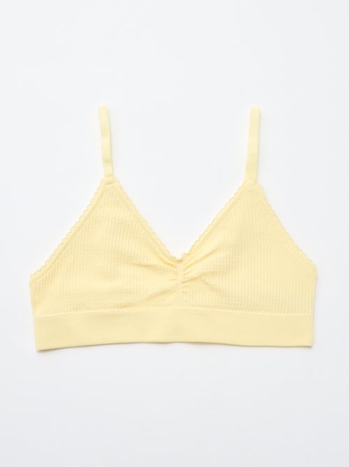 Pack de 2 bralettes em malha com relevo - Kiabi
