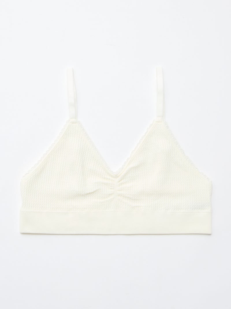 Pack de 2 bralettes em malha com relevo Amarelo - Kiabi