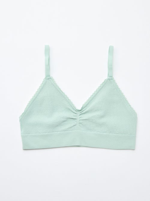 Pack de 2 bralettes em malha com relevo - Kiabi