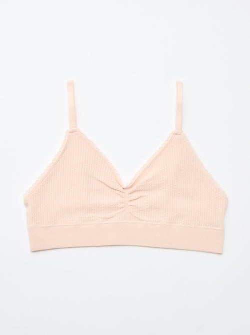 Pack de 2 bralettes em malha com relevo - Kiabi