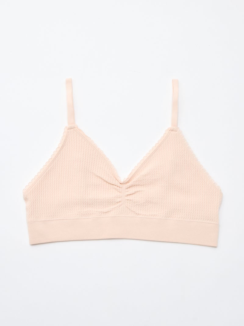 Pack de 2 bralettes em malha com relevo Verde - Kiabi