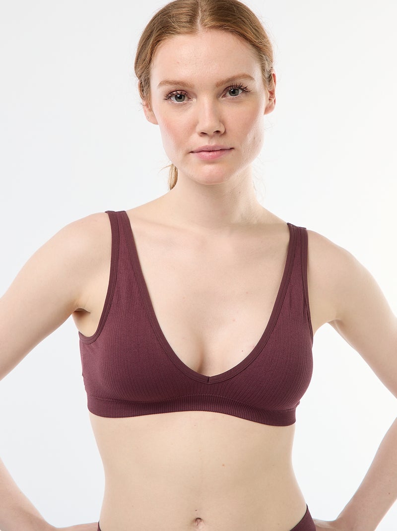 Pack de 2 Brassieres Caneladas Sem Costuras Rosa - Kiabi