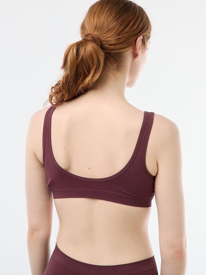 Pack de 2 Brassieres Caneladas Sem Costuras Rosa - Kiabi