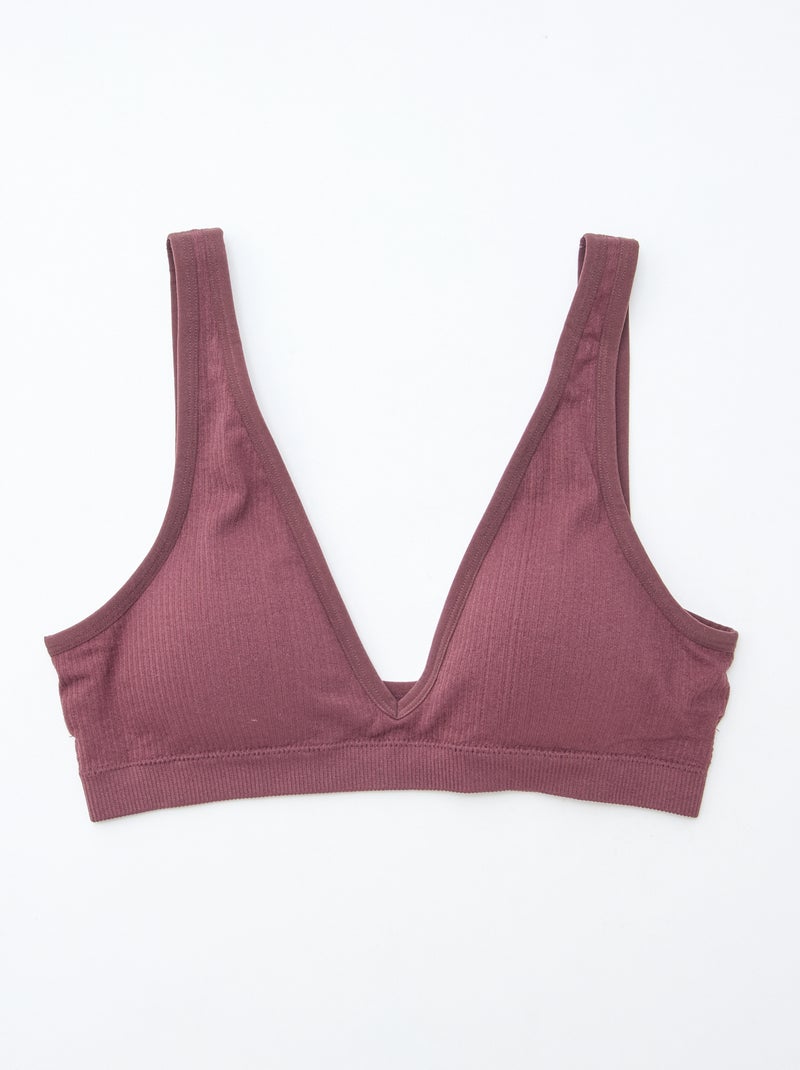Pack de 2 Brassieres Caneladas Sem Costuras Rosa - Kiabi