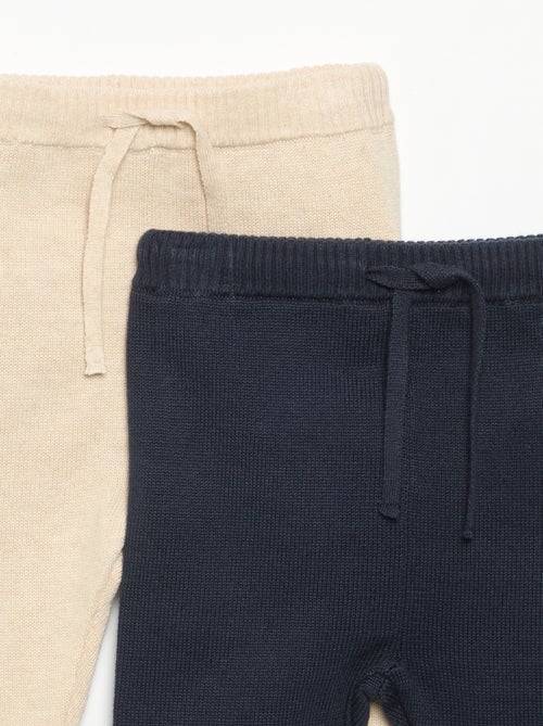 Pack de 2 calças de algodão tricotado - Kiabi