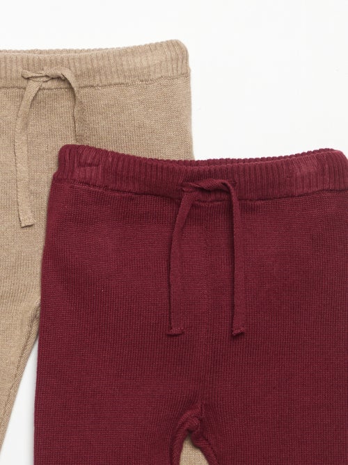 Pack de 2 calças de algodão tricotado - Kiabi