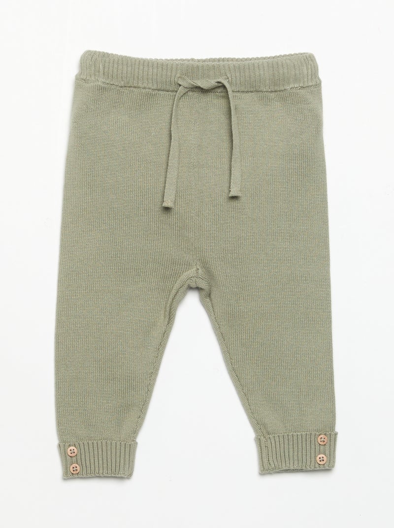 Pack de 2 calças de algodão tricotado Cinza - Kiabi