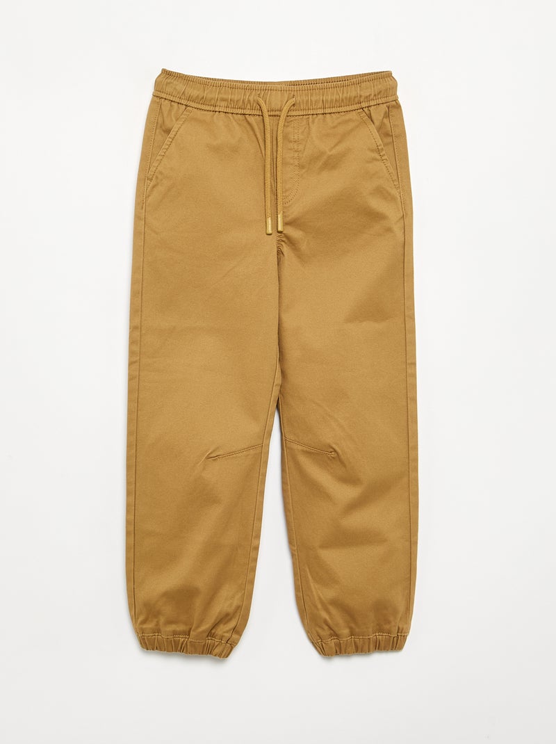 Pack de 2 calças de jogging em sarja Amarelo - Kiabi