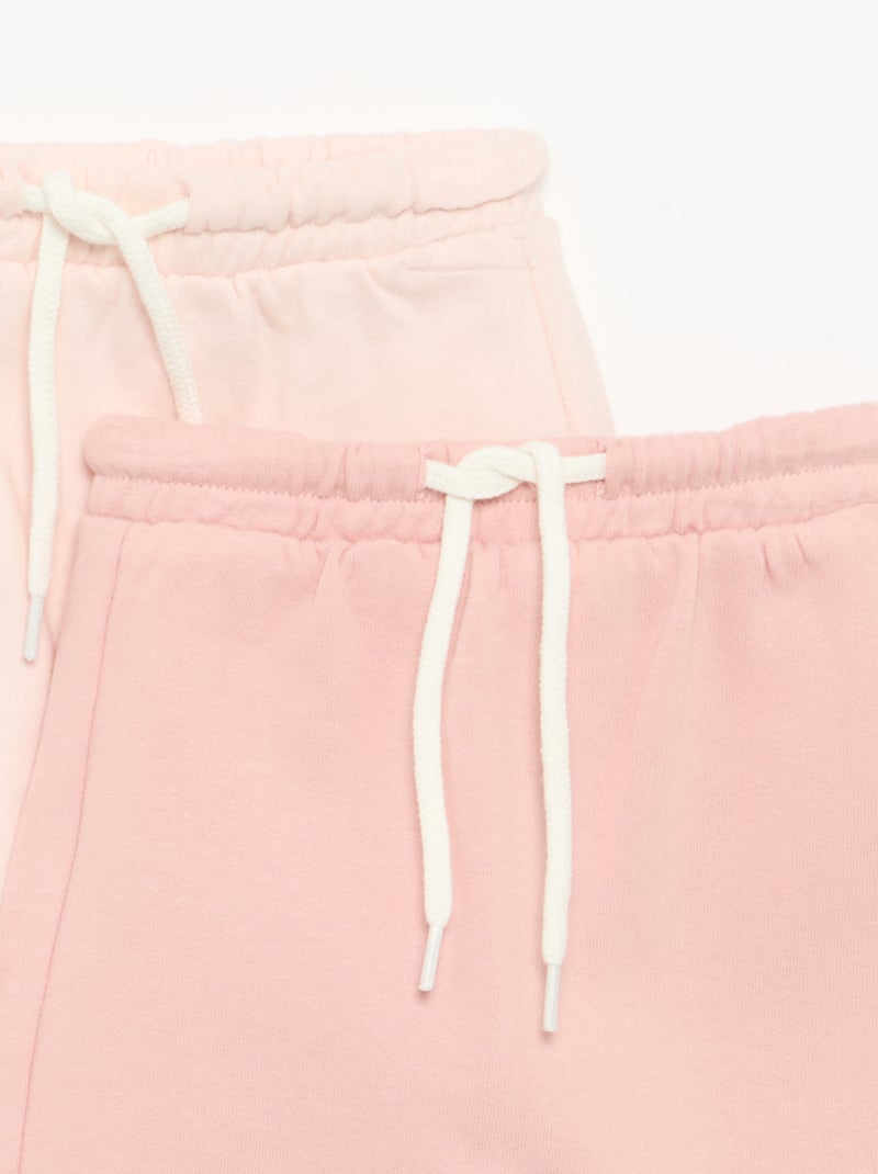 Pack de 2 calças de moletão com corte saruel Rosa - Kiabi