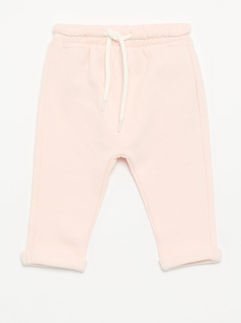 Pack de 2 calças de moletão com corte saruel Rosa - Kiabi