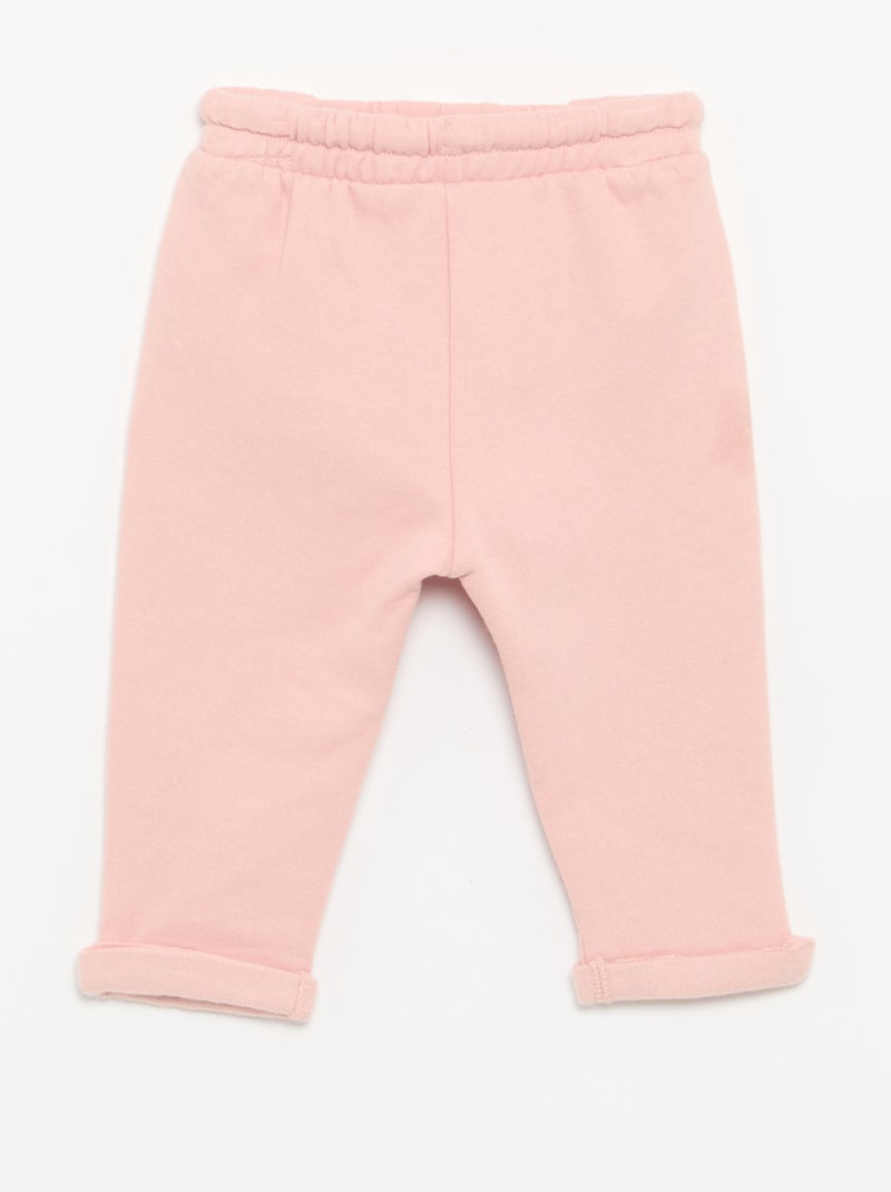 Pack de 2 calças de moletão com corte saruel Rosa - Kiabi