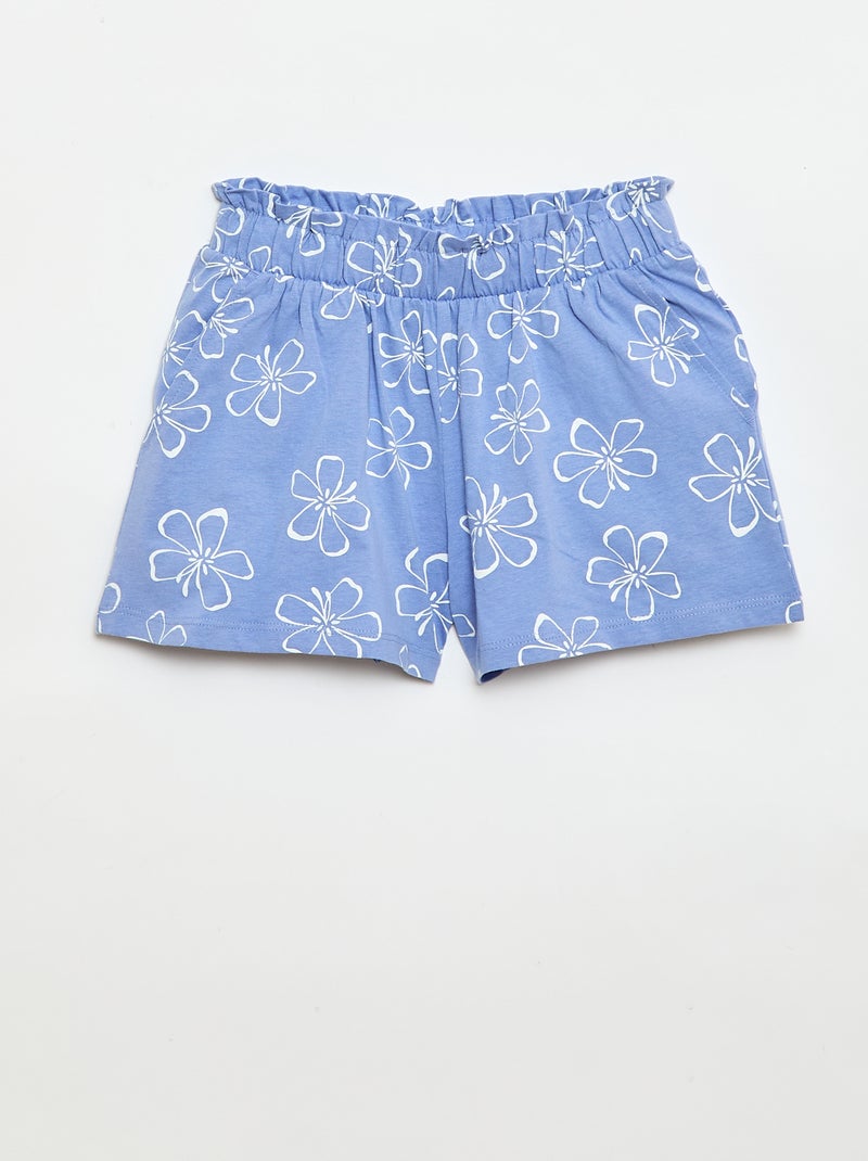Pack de 2 calções com cintura elástica Azul - Kiabi