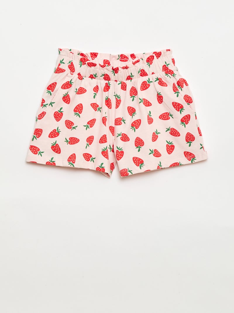 Pack de 2 calções com cintura elástica Rosa - Kiabi