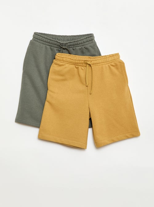 Pack de 2 calções de algodão lisos - Kiabi