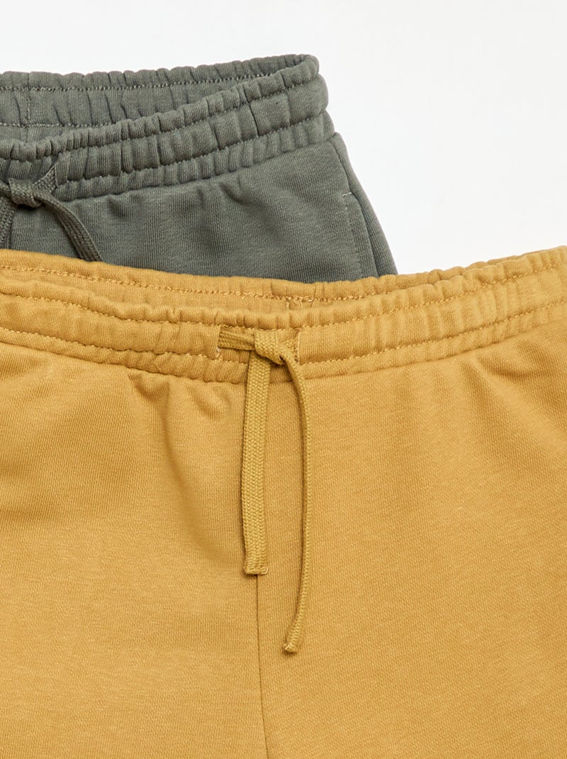Pack de 2 calções de algodão lisos Amarelo - Kiabi
