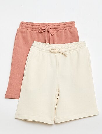 Pack de 2 calções de algodão lisos