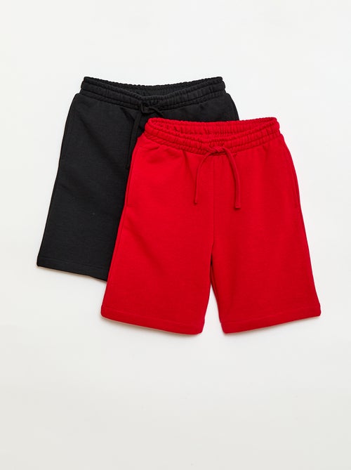 Pack de 2 calções de algodão lisos - Kiabi