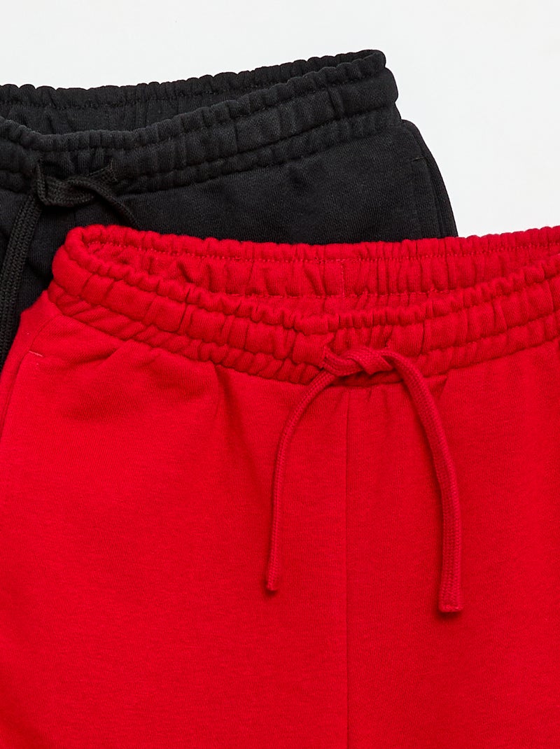 Pack de 2 calções de algodão lisos Preto - Kiabi