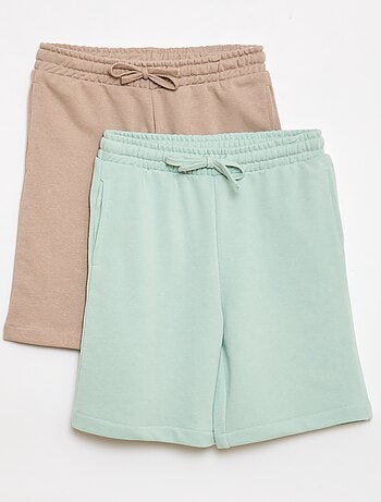 Pack de 2 calções de algodão lisos