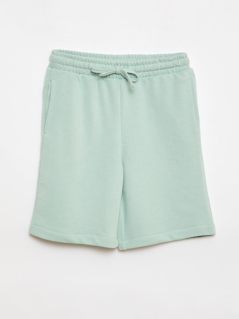 Pack de 2 calções de algodão lisos Verde - Kiabi