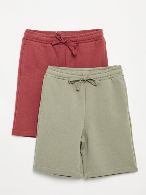 Pack de 2 calções de algodão lisos - Kiabi Pack de 2 calções de algodão lisos - Kiabi