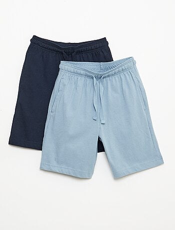 Pack de 2 calções de jersey de algodão lisos