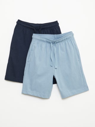 Pack de 2 calções de jersey de algodão lisos