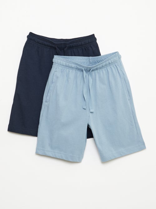 Pack de 2 calções de jersey de algodão lisos - Kiabi