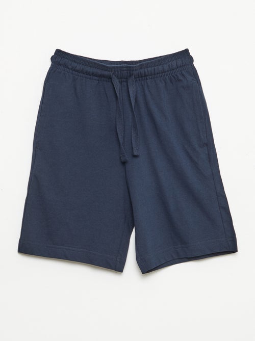 Pack de 2 calções de jersey de algodão lisos - Kiabi