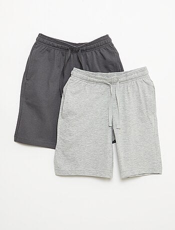 Pack de 2 calções de jersey de algodão lisos