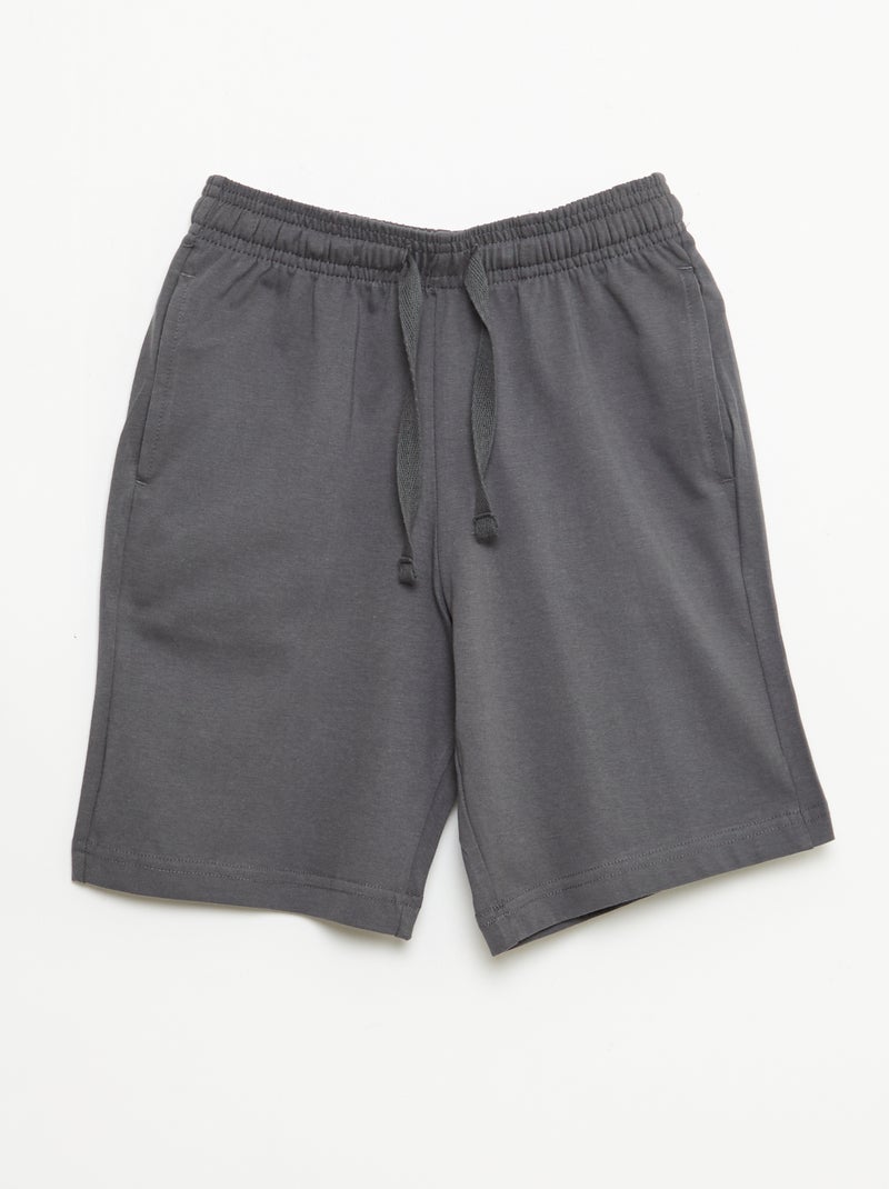 Pack de 2 calções de jersey de algodão lisos Cinza - Kiabi