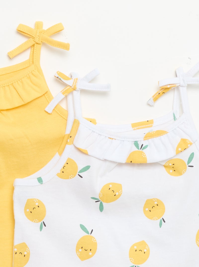 Pack de 2 camisolas de alças Amarelo - Kiabi