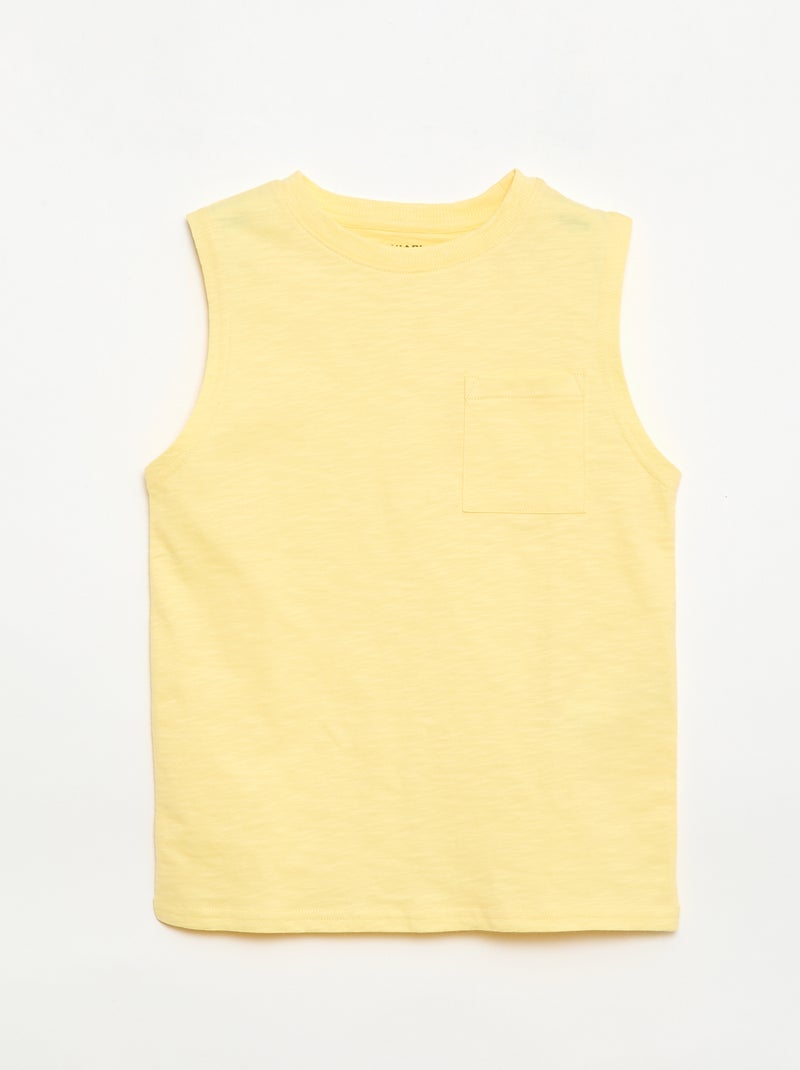 Pack de 2 camisolas de alças com bolso no peito Amarelo - Kiabi